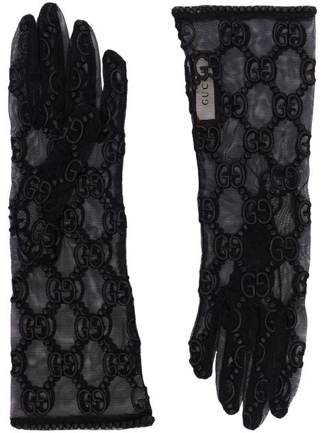 lace gloves black Gucci